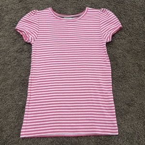 Mini Boden striped pointelle short sleeve top